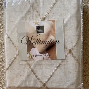 Cream Gold Shower Cirtain